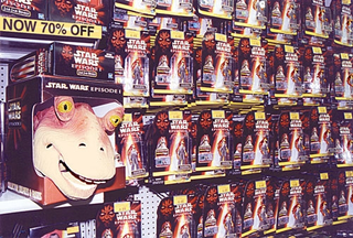 Some 795 pounds of discounted Jar Jar merchandise hangs on display
at a Garden City, NY, Toys 'R' Us.
